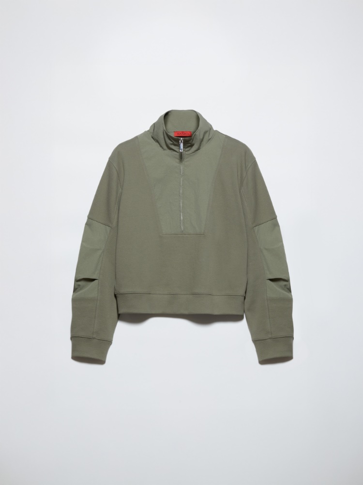 Suede belt, turtledove | MAX&Co. Jersey and nylon sweatshirt - SAGE - MAX&Co.